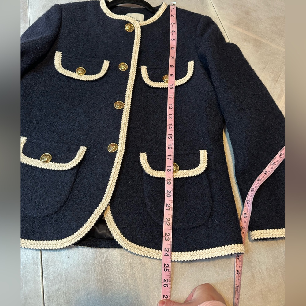 SANDRO Dark blue collarless jacket - image 15